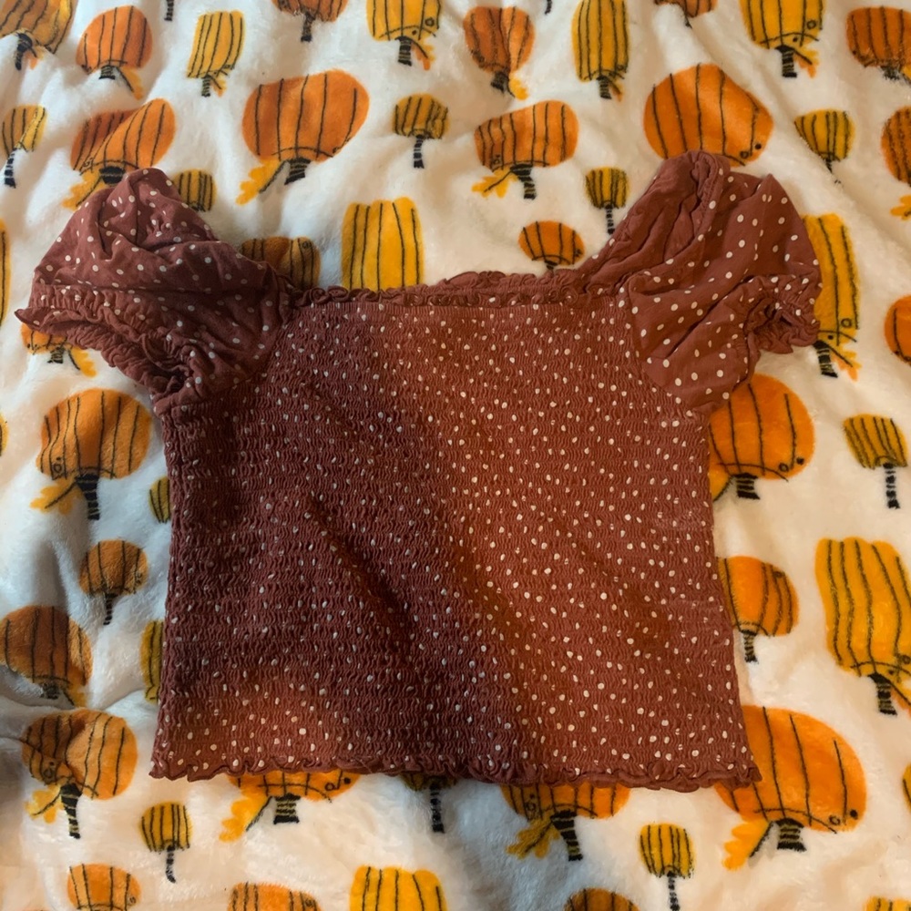 Polka dot off the shoulder top